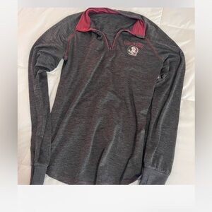 Florida State Gray and Red Quarter-Zip Pullover